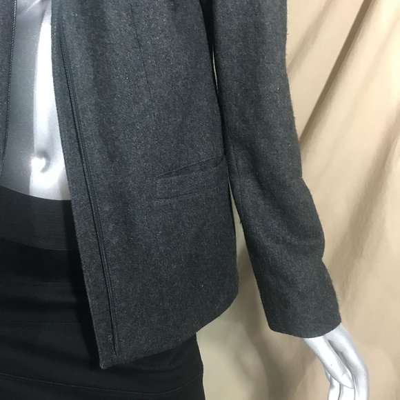 Hillard & Hanson Women's Size 6 Small Wool Blend Jacket Lined Grey Career Profes - Picture 4 of 16
